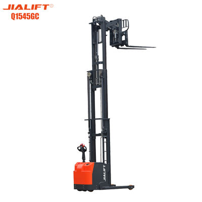 kwaliteit  UL Electric Reach Walkie Stacker Standing On 1500kg Lifting Height 4500mm fabriek